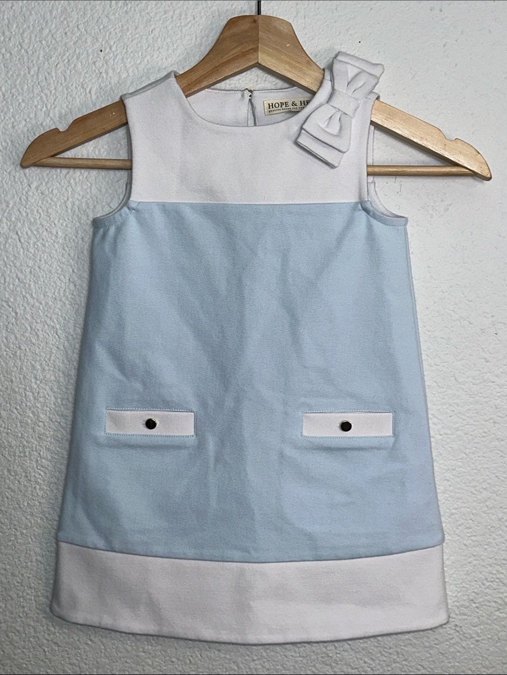 Hope & Henry Girls Dress XXS Light Blue Sleeveless 2T/3T